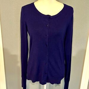 🌸EUC Express Purple Cardigan Size Medium Nice Royal color and nice buttons